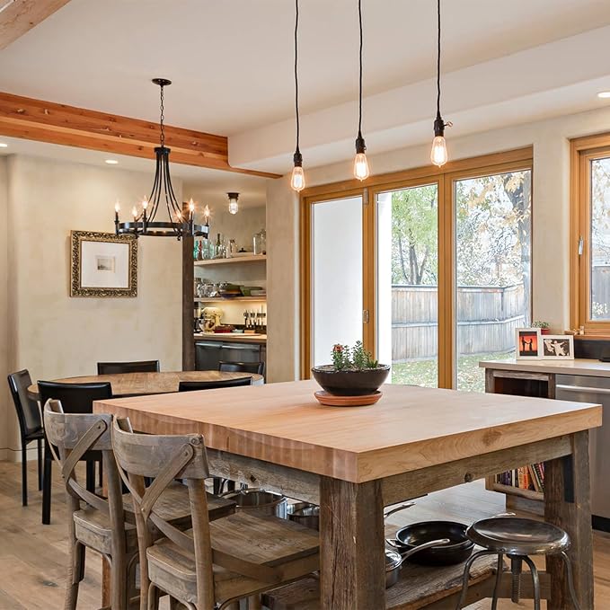 Vintage LED Edison Bulbs, 6W, Equivalent 60W, Dimmable, Warm White 2700K, ST58 Antique LED Filament Bulbs with 90+ CRI, E26 Medium Base, Clear Glass, 8 Count (Pack of 1)