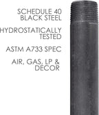 PIPE DÉCOR 1/2” x 36” Malleable Cast Iron Pipe Nipple, Pre Cut Connectors, Industrial Steel Grey Fits Standard Half Inch Black Threaded Pipes Nipples and Fittings, Build Vintage DIY Furniture, 4 Pack