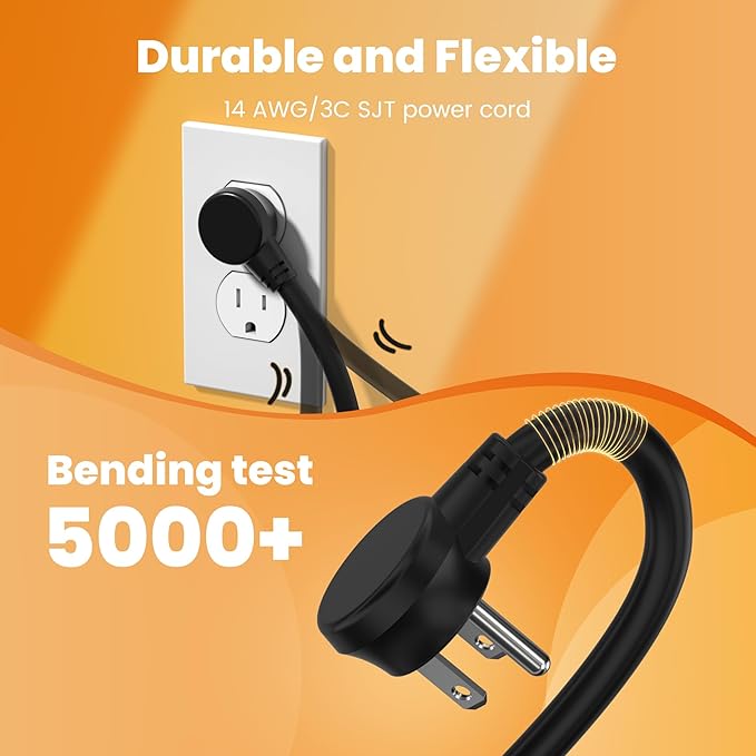 Metal 12 Outlet Mountable Power Strip, Surge Protector Heavy Duty Cord Wide Spaced and Wall Mount Metal Powerstrip for Outdoor, Desk, Garage, Industrial, Shop and Indoor (6ft)