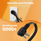 Metal 12 Outlet Mountable Power Strip, Surge Protector Heavy Duty Cord Wide Spaced and Wall Mount Metal Powerstrip for Outdoor, Desk, Garage, Industrial, Shop and Indoor (6ft)