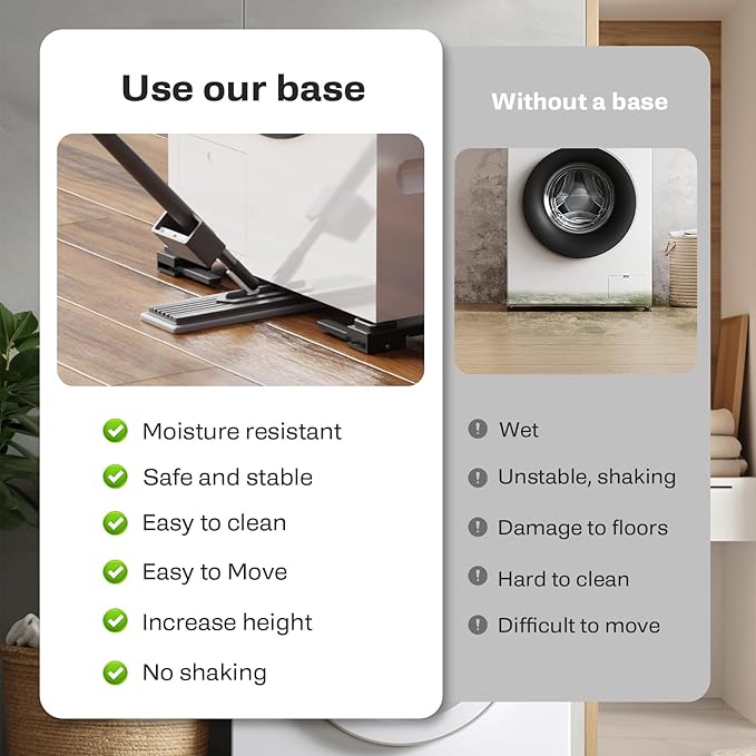 Appliance Rollers Heavy Duty,Newest Extendable Appliance Sliders,Liftable Washing Machine Base,Easily Move Washer and Dryer Machines,Refrigerators,Furniture-Black