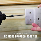 Velocity Exterior Wood Screws Site Case - Wood Screws Assortment Kit in 7 Sizes, Stick Tight Technology, Includes 4 Hexstix Drive Bits and Storage Organizer (580 Pieces)