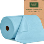 Roll of Microfiber Cleaning Cloth –100 Pack, Tear Away Microfiber Towels, Reusable, Washable, Scratch-Free, Cleaning Supplies,Kitchen Towels for Car, Home, Kitchen, Glass, Dishes(Blue)