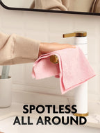 Fantasticlean Microfiber Cleaning Cloth Roll -40 Pack, Tear Away Microfiber Towels, 12" x 12", Reusable, Washable, Scratch Free, Ultra Absorbent Dishcloth for Car, Home Supplies, Pet, Kitchen (Pink)