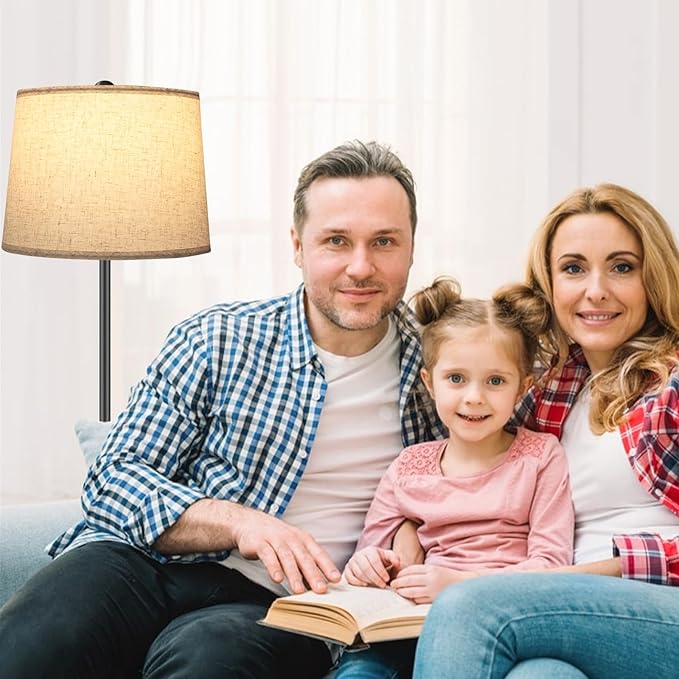 Lamp Shades Set of 2 - Drum Lampshades 11.4" x 12.9" x 9.8" Inches, Fabric Medium Replacement Lampshades for Table Lamp, Floor Lamp, Assembly Required, Spider,Linen