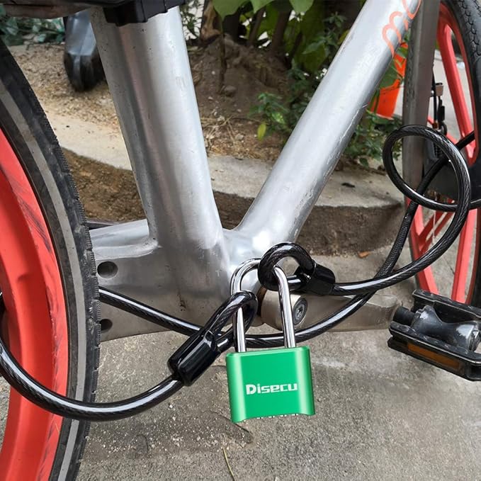 1 Pack disecu Heavy Duty 4 Digit Combination Lock, 2.5 Inch Long Shackle Outdoor Waterproof Padlock for School Gym Locker, Storage Unit, Fence, Gate, Toolbox (Green)