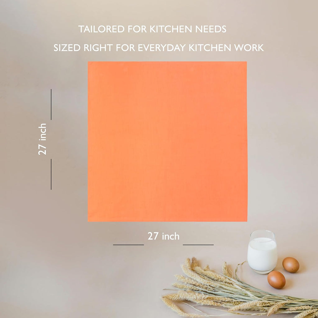 Urban Villa Halloween Flour Sack Kitchen Towels 27”x27” 12 Pack Orange Color Dish Towels 100% Cotton Flour Sack Kitchen Towels for Embroidery DIY Projects Cloth Diapers Cheese Strainers Dish Cloths