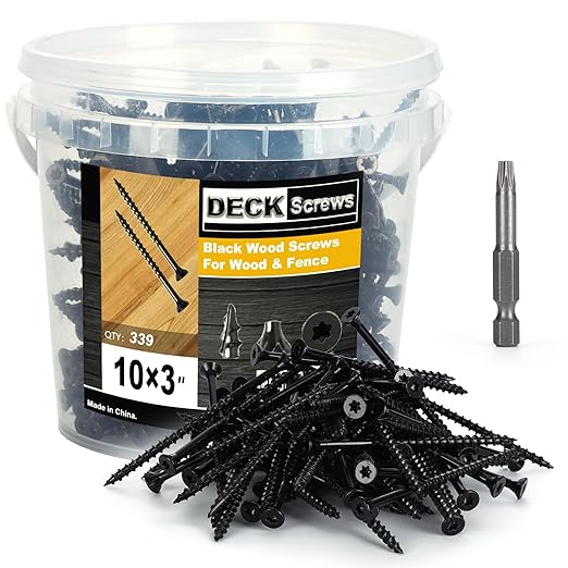 Deck Screws #10X3’’, T25 Star Torx Drive Flat Head Wood Screws, Black, 5lb