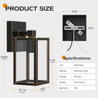 WIHTU Outdoor Lights for House, LED Exterior Front Porch Light Fixtures for Outside, Waterproof Wall Light Outdoor, Sconce Lights for Patio, Garage, Doorway, Entryway (Black with Gold Rim)