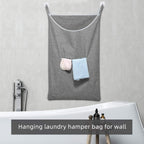 X-Large Door Hanging Hamper Bag,2 Pack Large Capacity Hanging Laundry Hamper Basket with Wide Opening Dirty Clothes Laundry Hamper Storage Bag Size 35X22inch(Grey-2Pack)