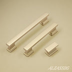 Alzassbg 15 Pack Matt Gold Cabinet Pulls, 5 Inch(128mm) Hole Centers Kitchen Cabinet Handles for Cabinets and Drawers AL3061MGP