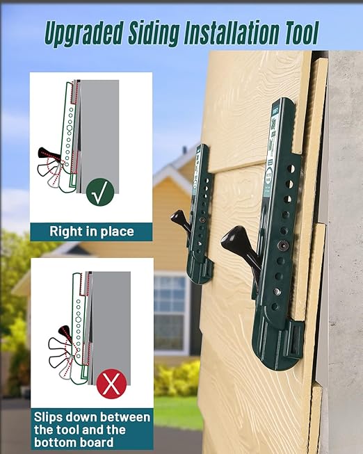 Upgraded Siding Installation Tools for 5/16-Inch, 3/8-Inch, 7/16-Inch Fiber Cement Lap Siding - Gauge With Adjustable Reveals, Polycarbonate Body, 2 Packs