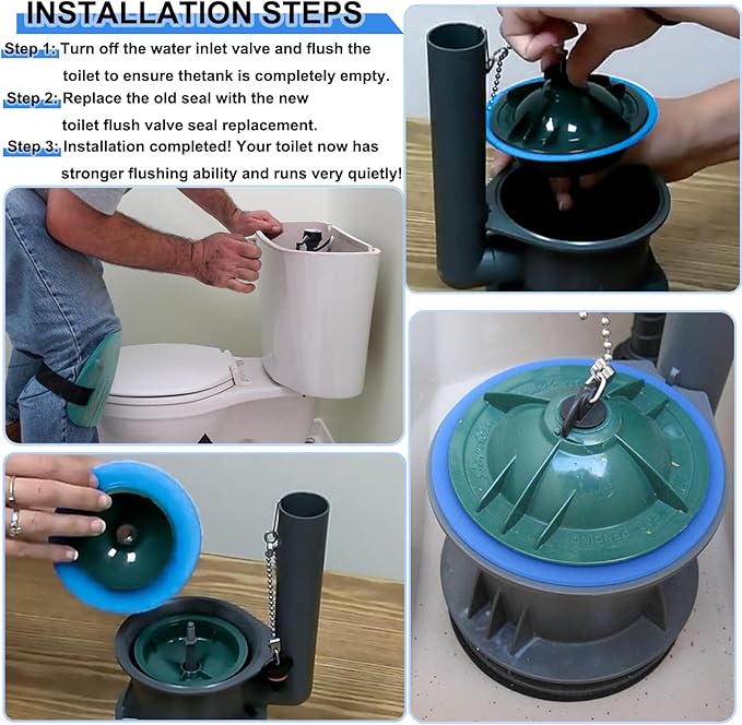 Toilet Flush Valve Seal Replacement Kit for American Standard 2 Pack Silicone Material 7301111-0070a Repair Toilet Fill Valve Seal Flapper Parts With O Rings for Champion Eljer Titan 4