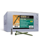 Deck Plus 3 Inch Epoxy Coated Exterior Wood and Fence Screws #10 x 3 Torx/Star Drive Included Coarse Thread, Outdoor Rust Resistant Decking Screw, Green, 25lb Box, 1500 Pieces | 48711