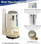 3 Inch Toilet Flush Valve for One-Piece Toilet, Dual Flush Valve Replacement Toilet Repair Kits Compatible with Glacier Bay/Fluidmaster