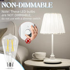 Edison Bulbs, E26 LED Bulb 60 watt Equivalent, Non-Dimmable, 4000K Daylight White, ST58 Vintage Light Bulbs, 90+ CRI, 6W 600LM, E26 Medium Base, Clear Glass, 6 Pack