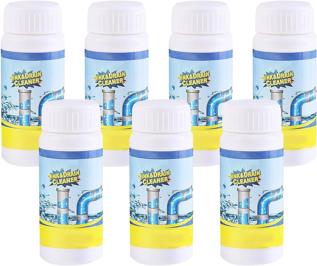 Sink & Drain Cleaner, Dodorado Drain Cleaner Powder, 3.9 oz Bottle, Sewer Pipe Maintainer for Kitchen, Bathtub, Shower Drains (7Bottles)