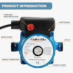 115V Water Recirculating Pump 3/4 Inch Circulating Water Pump for Water Heater System(RS15-6 Blue)