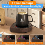 Coffee Mug Warmer for Desk, Smart Coffee Warmer with Touch Tech & Light, Coffee Cup Warmer with Gravity Sensor & Auto Shut Off, Candle Warmer Plate - Ideal Gifts for Dad and Mom