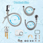 ZILAMPU Salon Shampoo Bowl Sink Faucet Vacuum Breaker Replacement Kit Hair Salon Waterproof Faucet with Shampoo Bowl Hose and Sprayer Replacement Parts for Shampoo Bed Basin for Backwash Barber Chair