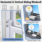 6 Sets Sliding Window Locks with Key, Window Locks for Up and Down Windows,Easy to Install Vertical & Horizontal Window Security Locks,Adjustable Aluminum Window Stopper Lock(Silver)