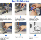 Podoy Powered Anode Rod for Hot Water Heater, Stops Corrosion and Eliminates Rotten Egg Smell for 30-80 Gallon Water Tank Except Bradford White, Titanium Electric Anode Rod Replacement Universal 9.4"