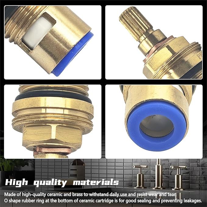 45883000 Ceramic Cartridge Compatible with Grohe Faucet Cartridge 1/2 Inch 1/4 Turn Clockwise Open 90 Degrees Right Side Close Cold Water for Ceramic Cartridge