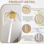 Flashing God H118 Modern Chandelier 6-Rings Contemporary Chandelier for High Ceiling Led Dimmable Large Pendant Lighting Gold Ring Chandeliers for Villa Foyer Entrance Living Room