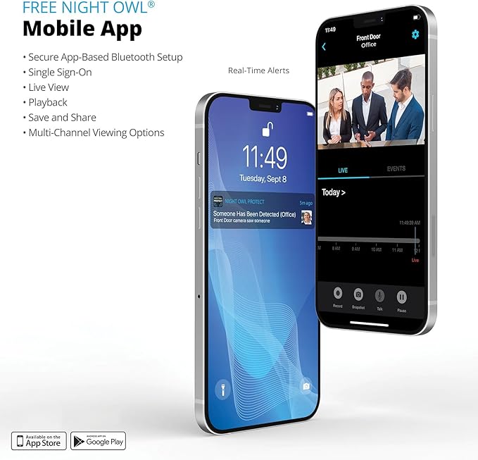 Night Owl 2-Way Audio 20 Channel DVR Video Home Security Camera System with (8) Wired 1080p HD Indoor/Outdoor Deterrence Cameras and 1TB Hard Drive (Add up to 4 Wi-Fi Cameras) (8 Camera)