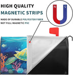 Nautical Sea Turtle Coral Seashell Mailbox Covers - Summer Ocean Beach Blue Magnetic Standard Size 25.5x21 Inch Waterproof Mail Box Wraps - Post Letter Box Covers - Garden Yard Outdoor Decor