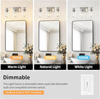3-Light Bathroom Light Fixtures, Nickel Bathroom Vanity Light with Clear Glass Shade, Modern Bathroom Wall Lights Over Mirror, Farmhouse Wall Sconces Lighting for Bedroom Living Room