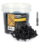 Deck Screws #8X1-1/4’’, T25 Star Torx Drive Flat Head Wood Screws, Black, 5lb