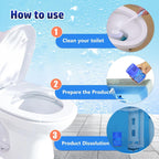 Toilet Bowl Cleaners 3 Bottles | Automatic Long-Lasting Blue Toilet Cleaner Tablets, Septic Safe Toilet Bowl Tablets in Bottles | Larger capacity | Prevent Stain Buil（2800 Flushes Each）