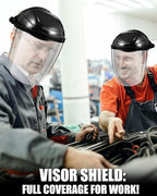 8 Black Safety Face Shield for Grinding and Cutting, Full Impact Resistant Face Shield Mask for Work Chemical Woodworking (Black)