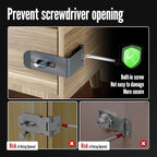 Door Lock Hasp Latch, 90 Degree Solid Iron Safety Packlock Drawer Hasp Lock Latch, Extra Thick Gate Lock Hasp with Keys Brushed Finish (2.24 Inch, Gray)