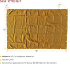 Mytee Products 12' x 16' Tan Canvas Tarp 12oz Heavy Duty Water Resistant