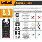 LEILUO Japanese Teeth Oscillating Tool Blades 15Pcs CRV Multitool Blades Set Wood Cutting Extra-Long Oscillating Saw Blade Compatible with DeWalt Makita and More