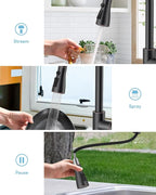 WEWE Kitchen Faucets with Pull Down Sprayer, Stainless Steel Single Handle 1 Hole for Family Kitchen Commercial Camper Laundry Rv Bar, Oil Rubbed Bronze