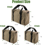 Small Tool Bag,Close Top Wide Mouth Tool Organizer Bag,Large Capacity Tool Bags for Men,Canvas Tool Storage Bag for Storage Handbag for Screwdrivers,Wrench,Pliers Hand Tools (Khaki, 14 Inch)