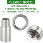 TAISHER 4PCS Stainless Steel Pipe Fittings, 1/4" NPT Male x 1/4" NPT Female Threaded, 2" Length Nipple Cast Pipe