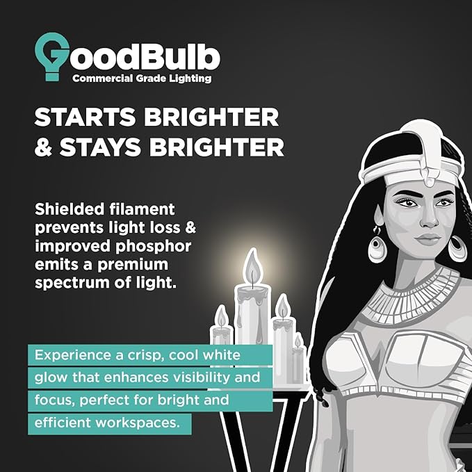 GoodBulb 54-Watt 46 Inch T5 Fluorescent Light Bulb 4100K Cool White Color Medium Bi-Pin Base 4950 Lumens 85 CRI 36000 Life Hours Instant/Programmed Start (Pack of 40)