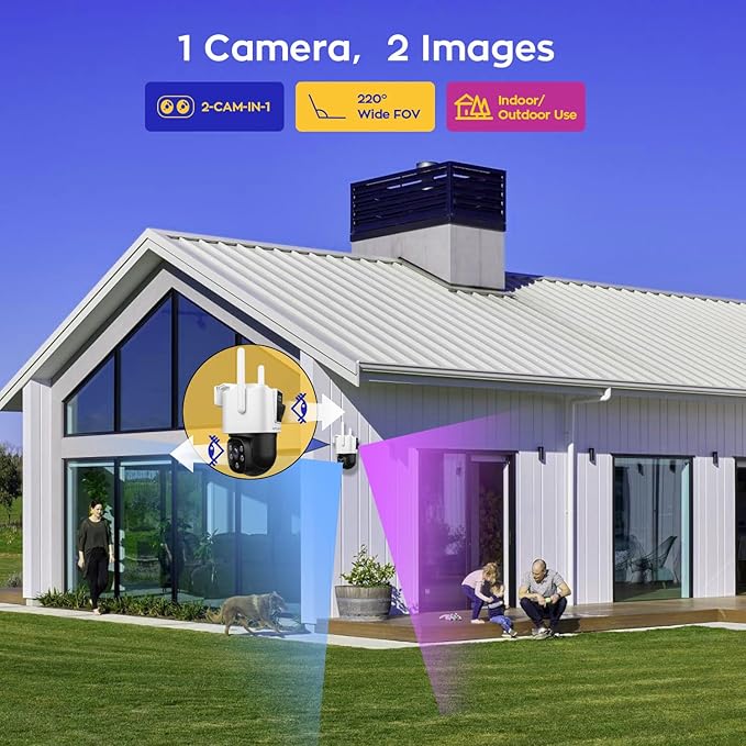 [2-in-1 CAM] XMARTO 16CH Security Camera System Outdoor Wireless, 12pcs 2-in-1 Cameras, 16CH 4K Long Range WiFi 6 Surveillance DVR NVR Kit, Pan Tilt Zoom 4MP QHD Home CCTV Camera Set w. 1TB Hard Disk