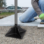 Walensee Steel Tamper with 48 inch Handle 8"x8" Garden Rubber Grip for Laborsaving All-Steel Heavy Duty Ideal Tool Leveling Ground Installing pavers and Repairing Blacktop