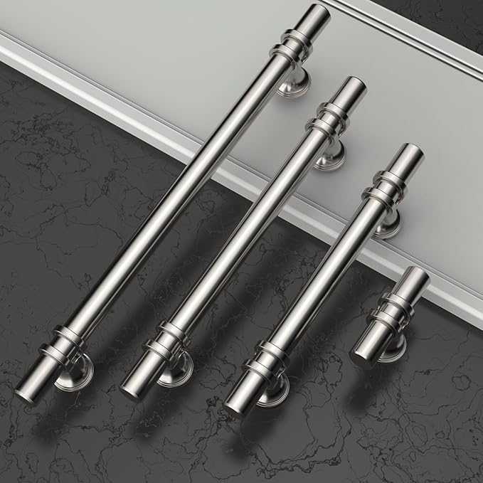 Asidrama 10 Pack 12.6 Inch(320mm) Brushed Satin Nickel Kitchen Cabinet Handles, Cabinet Pulls Kitchen Cabinet Hardware Cupboard Handles Drawer Pulls