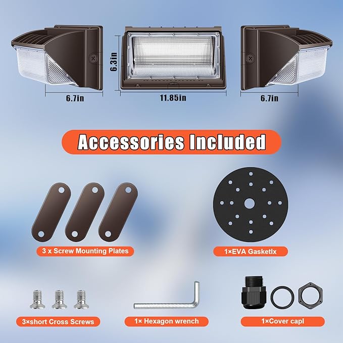 Juyace 150W LED Wall Light with Dusk to Dawn Outdoor Lighting 4 Pack 5000K 100-277V IP65 Waterproof for Barn Backyard Warehouse Garage Yard