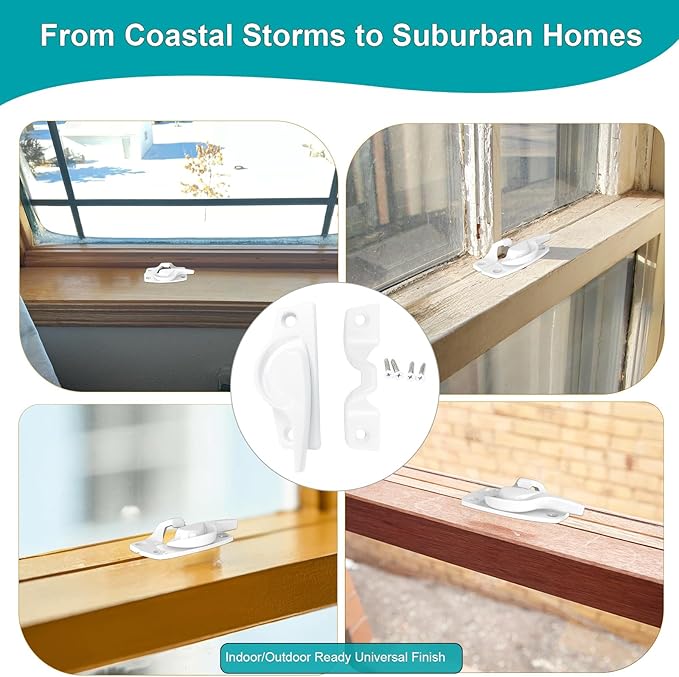 Metal Window Lock Replacement for Andersen Window Parts, Work with 200 Series Narroline Or 400 Series Tilt-Wash Double-Hung Window, White Sash Lock and Keeper