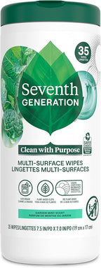 Seventh Generation Multi-Surface Cleaning Wipes, Garden Mint Scent, Cuts Grease & Grime, 35 Wipes