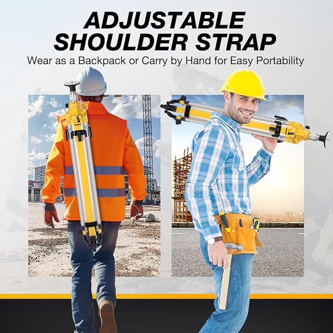 Elevator Tripod for Laser Level, 43.3-106.29 inch Height Adjustment Heavy Duty Survey Tripod, with Level Bubble & Diffusion Limiter, Liftable Non-Skid Feet for Construction