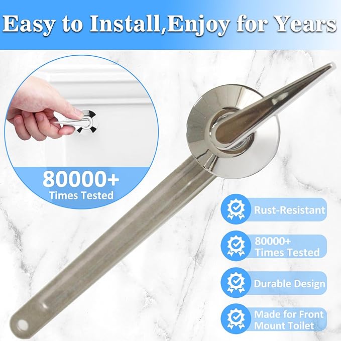 Universal Front Mount Toilet Handle Replacement Compatible with Kohler 1039863-CP/1160316-CP Memoirs Stately Toilet Tank Flush Lever Trip Lever, Polish Chrome
