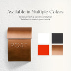 NACH Milano Pointed Rustic Metal Mailbox, Powder Coated Finish Black Mailbox, Maximum Rust Protection, Wall Mount Mailboxes for Outside, 9.5 x 4 x 15, Hardware Included, MB-44906